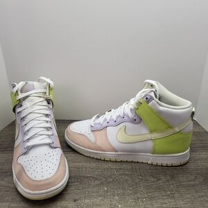 Nike Dunk High Lemon Twist Shoes Women’s 9.5 Yellow White Peach DD1869-108